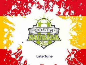 Costa Daurada Summer Cup logo on Spanish flag